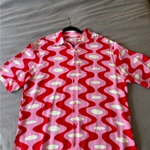 Sandro Pink 70s printed Red & Pink shirt